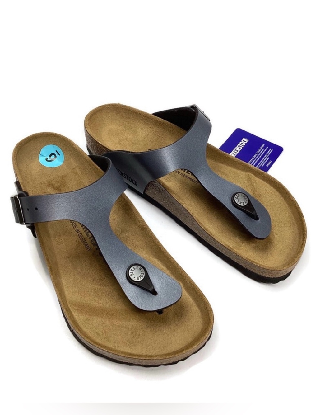 Birkenstock Gizeh Birko-Flor Gray Thong Sandal Size 6 NEW!